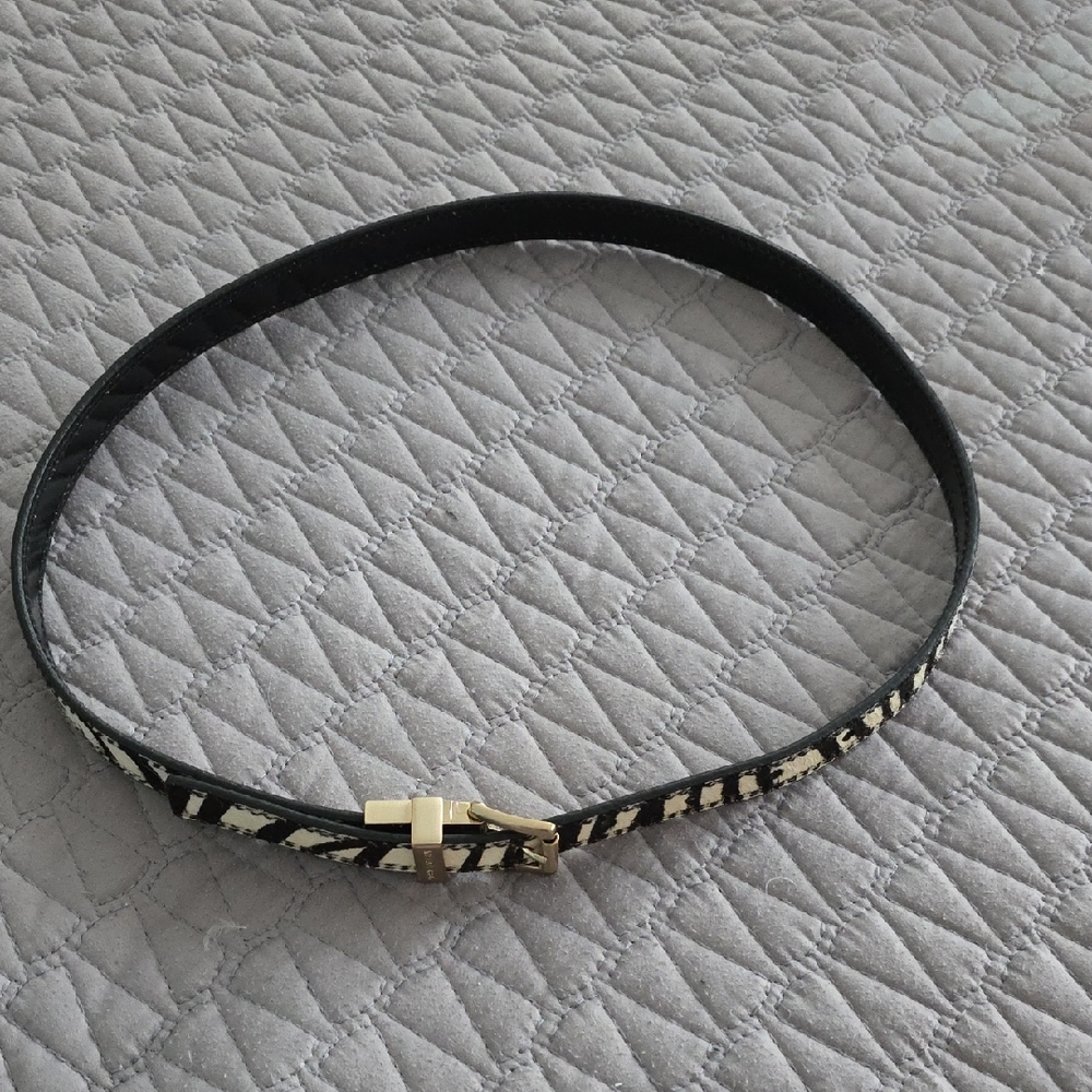 Michael Kors Black and Cream Patterned Belt